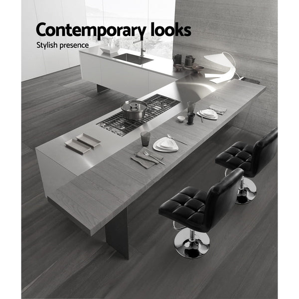 Artiss Set of 4 Bar Stools Gas lift Swivel - Steel and Black freeshipping - Awezingly