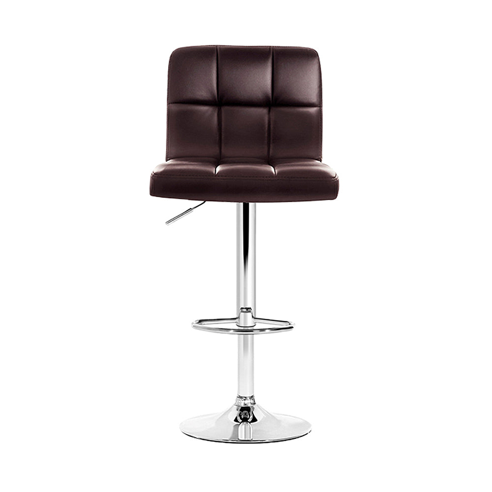 Artiss Set of 4 Bar Stools Gas lift Swivel - Steel and Chocolate freeshipping - Awezingly