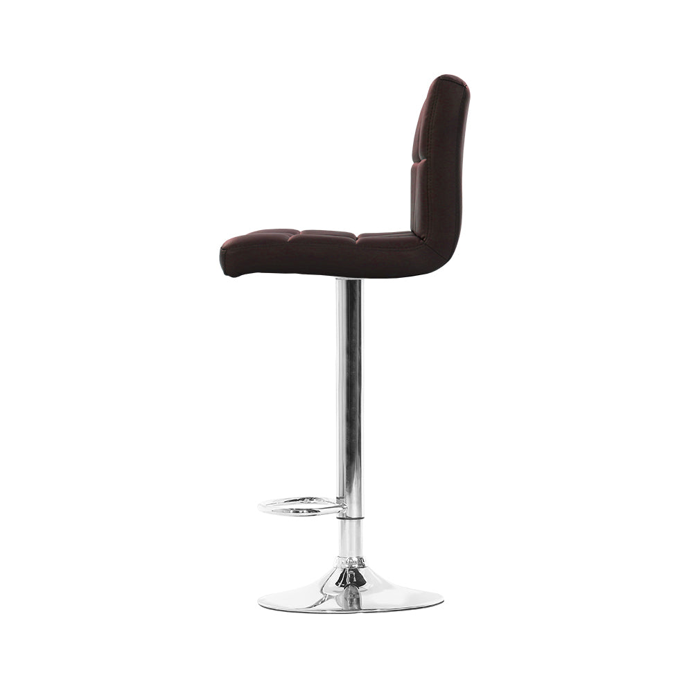 Artiss Set of 4 Bar Stools Gas lift Swivel - Steel and Chocolate freeshipping - Awezingly