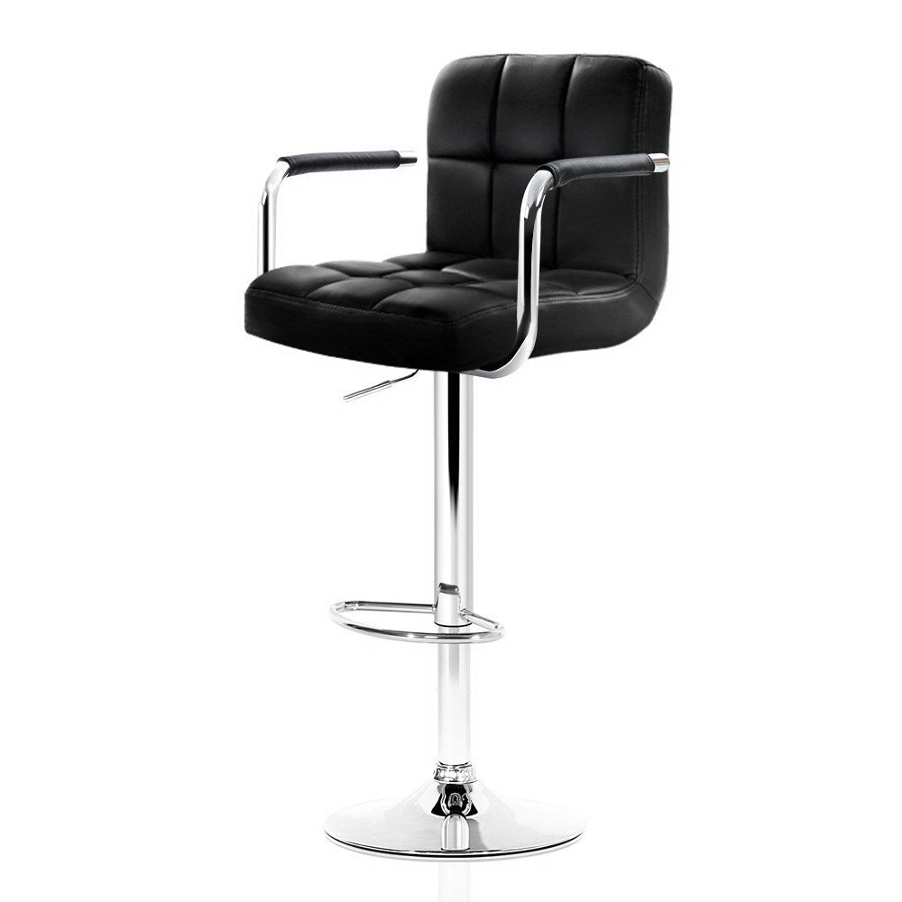 Artiss 2x Bar Stools Gas lift - Chrome Black freeshipping - Awezingly
