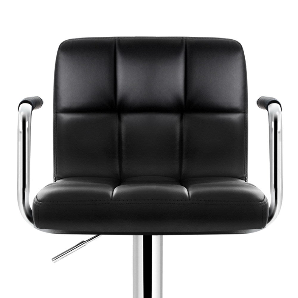 Artiss 2x Bar Stools Gas lift - Chrome Black freeshipping - Awezingly