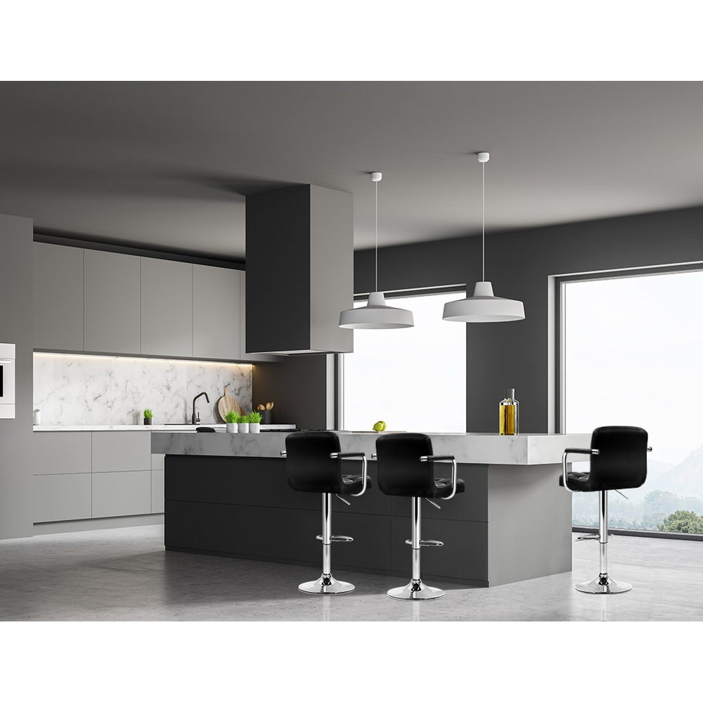 Artiss 2x Bar Stools Gas lift - Chrome Black freeshipping - Awezingly