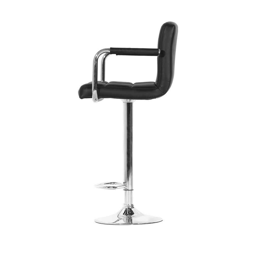 Artiss Set of 4 Bar Stools Gas lift Swivel Armrests - Steel and Black freeshipping - Awezingly