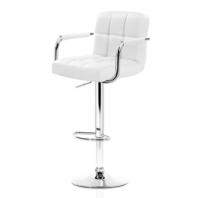 Artiss 2 x Bar Stools Gas lift - Chrome White