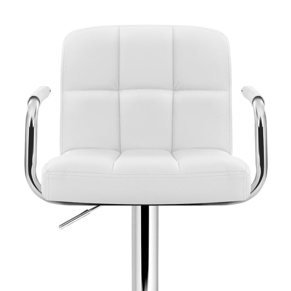 Artiss 2 x Bar Stools Gas lift - Chrome White freeshipping - Awezingly