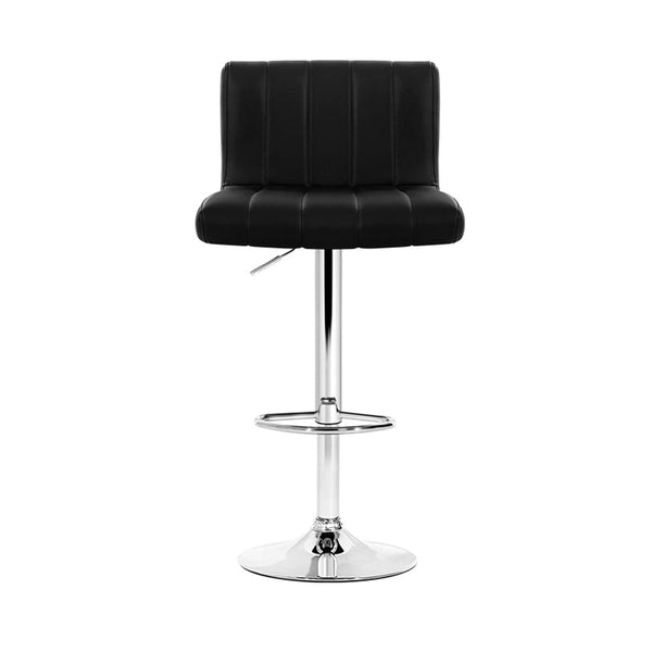 Artiss Set of 4 Line Style PU Leather Bar Stools - Black Artiss