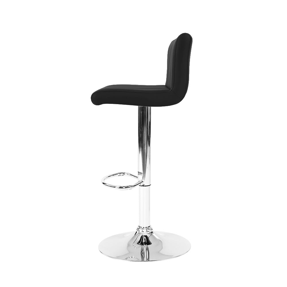 Artiss Set of 4 Line Style PU Leather Bar Stools - Black Artiss