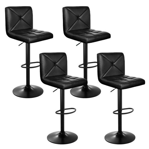 Artiss Set of 4 Bar Stools PU Leather Criss Cross Style - Black and Chrome freeshipping - Awezingly