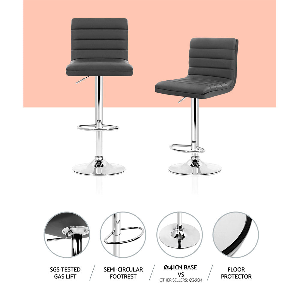 Artiss Set of 2 Bar Stools Kitchen Stool Dining Chairs Grey Artiss