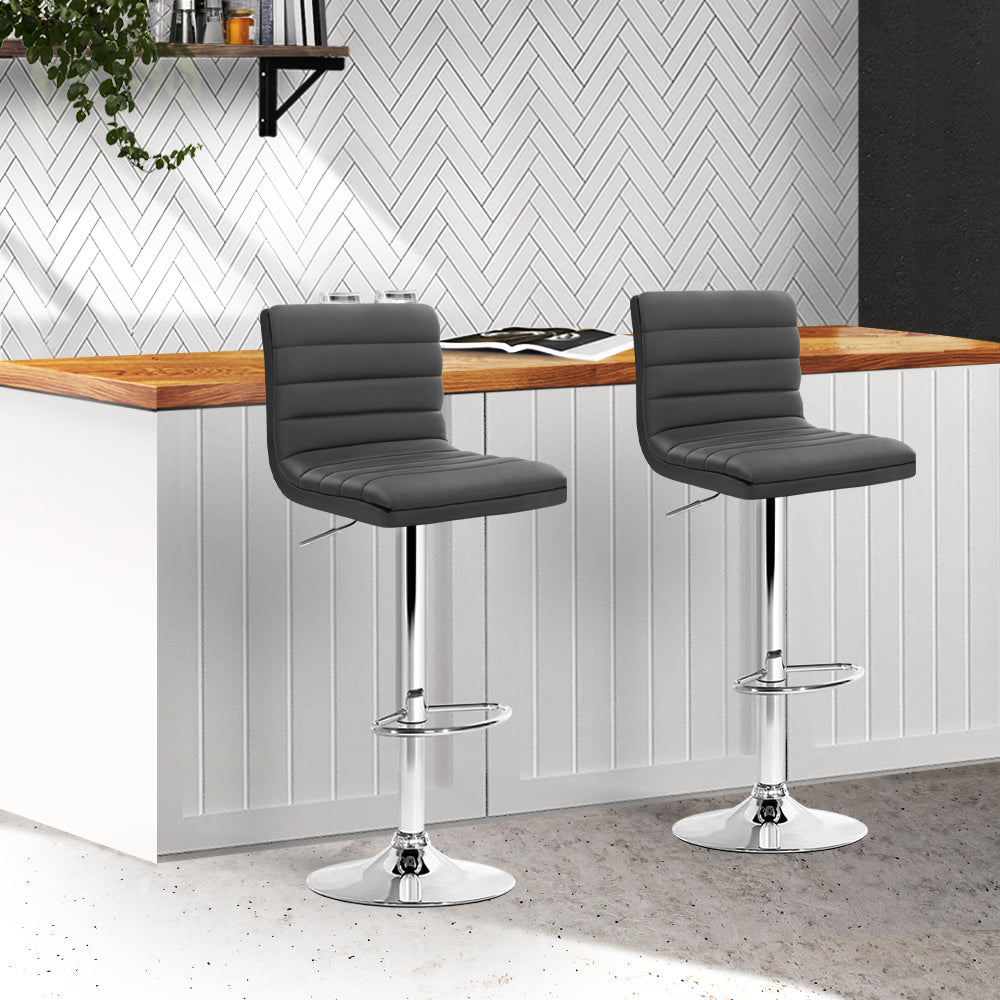 Artiss Set of 2 Bar Stools Kitchen Stool Dining Chairs Grey Artiss