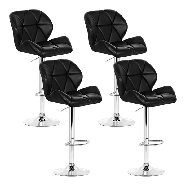 Artiss Set of 4 Kitchen Bar Stools - Black and Chrome freeshipping - Awezingly