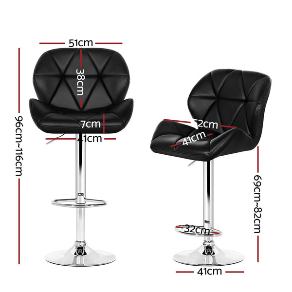 Artiss Set of 4 Kitchen Bar Stools - Black and Chrome freeshipping - Awezingly