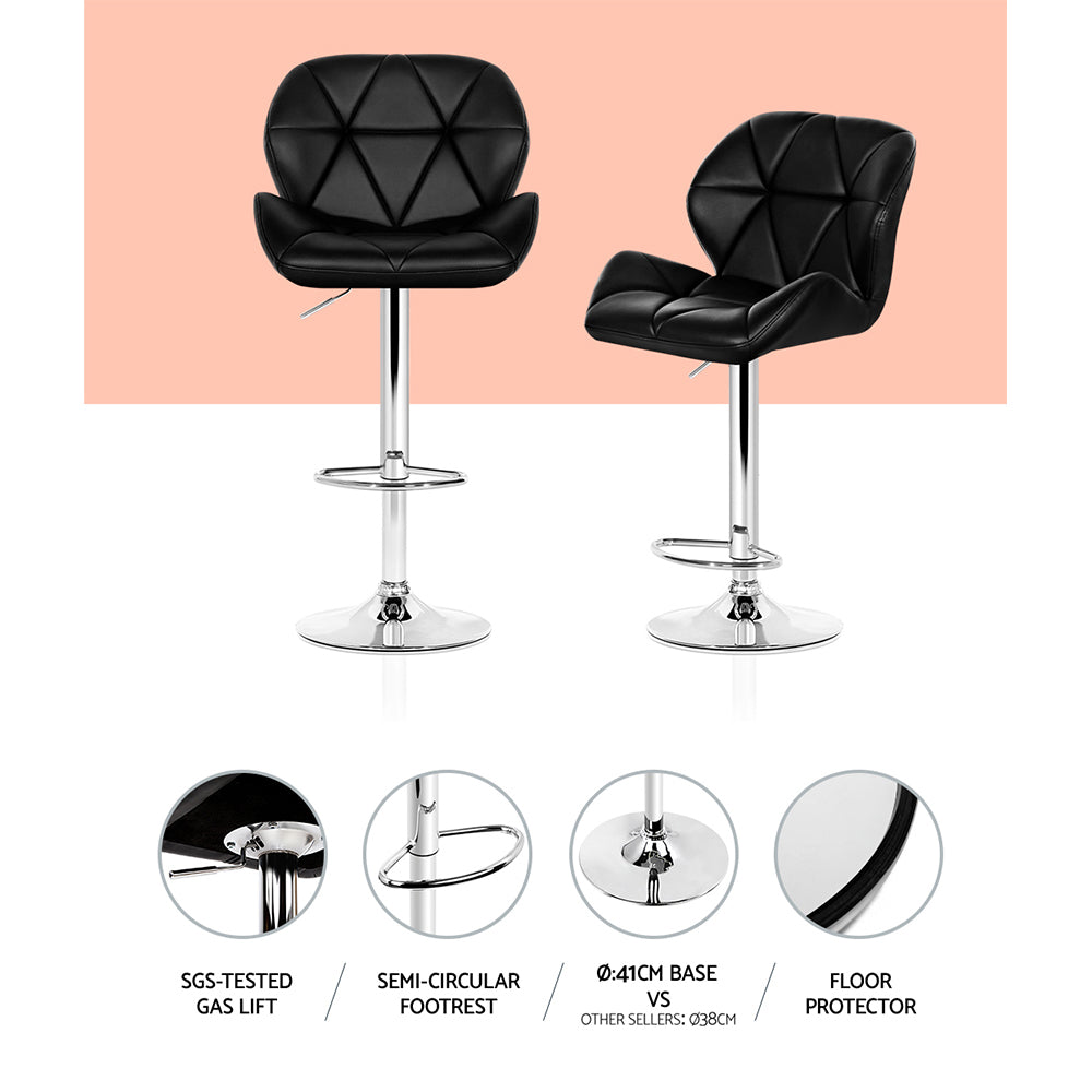 Artiss Set of 4 Kitchen Bar Stools - Black and Chrome freeshipping - Awezingly