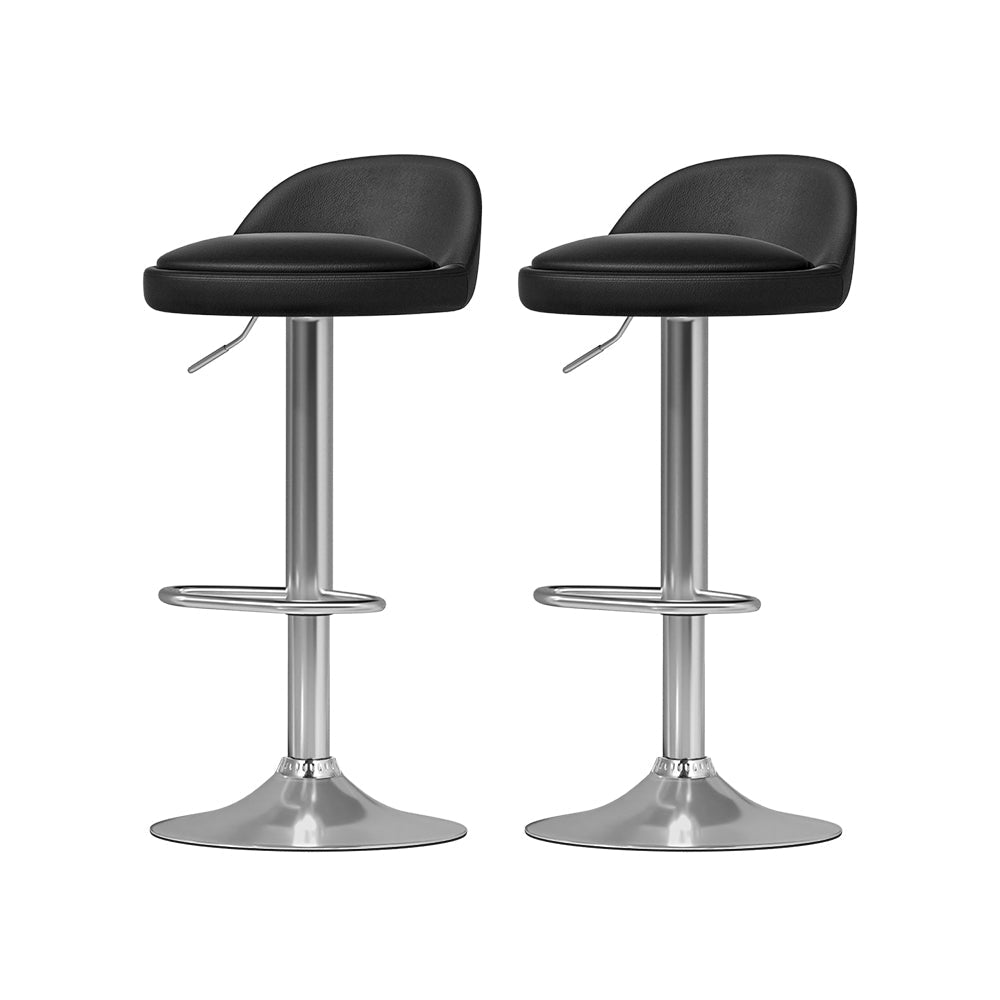 Artiss 4x Bar Stools PU Leather Gas Lift Black Artiss
