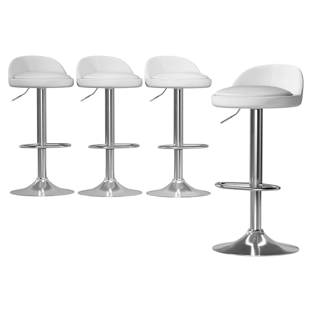 Artiss 4x Bar Stools PU Leather Gas Lift White Artiss