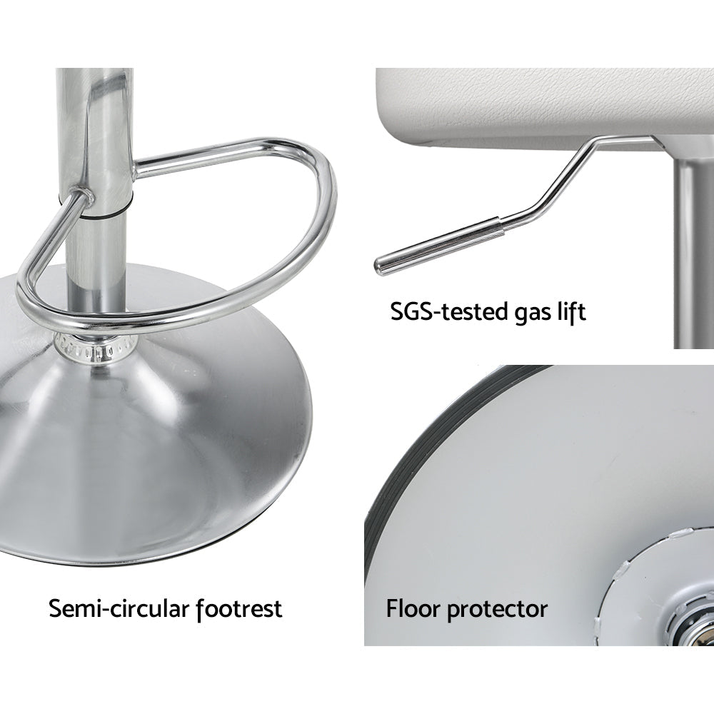 Artiss 4x Bar Stools PU Leather Gas Lift White Artiss
