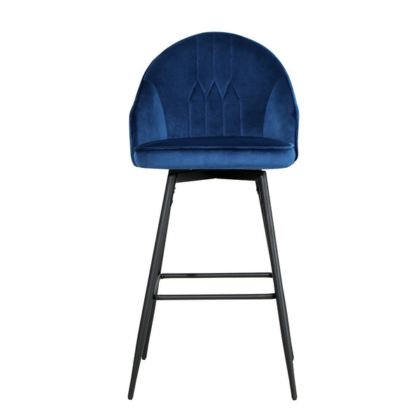 Artiss Set of 2 Bar Stools Kitchen Stool Dining Chairs Velvet Chair Barstool Blue Mesial Artiss