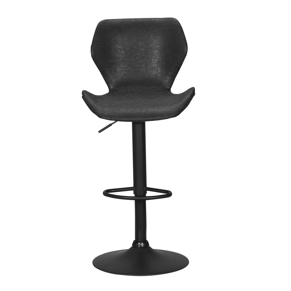 Artiss Set of 2 Bar Stools Kitchen Stool Chairs Metal Barstool Swivel Black Frawley Artiss