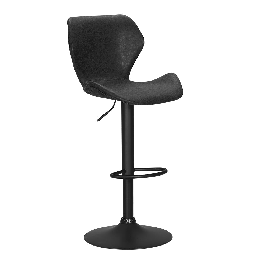 Artiss Set of 2 Bar Stools Kitchen Stool Chairs Metal Barstool Swivel Black Frawley Artiss