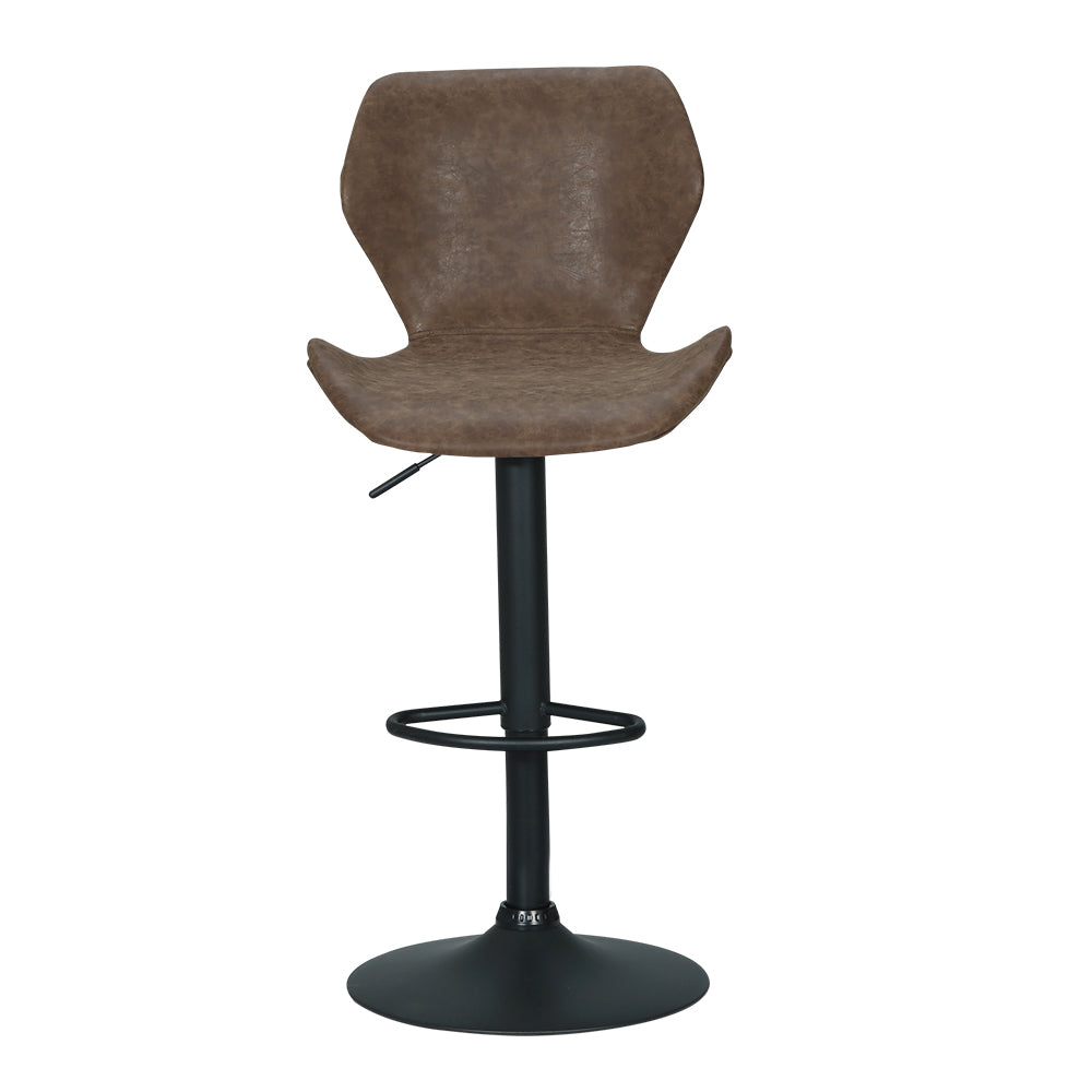 Artiss Set of 2 Bar Stools Kitchen Stool Chairs Metal Barstool Swivel Brown Frawley Artiss