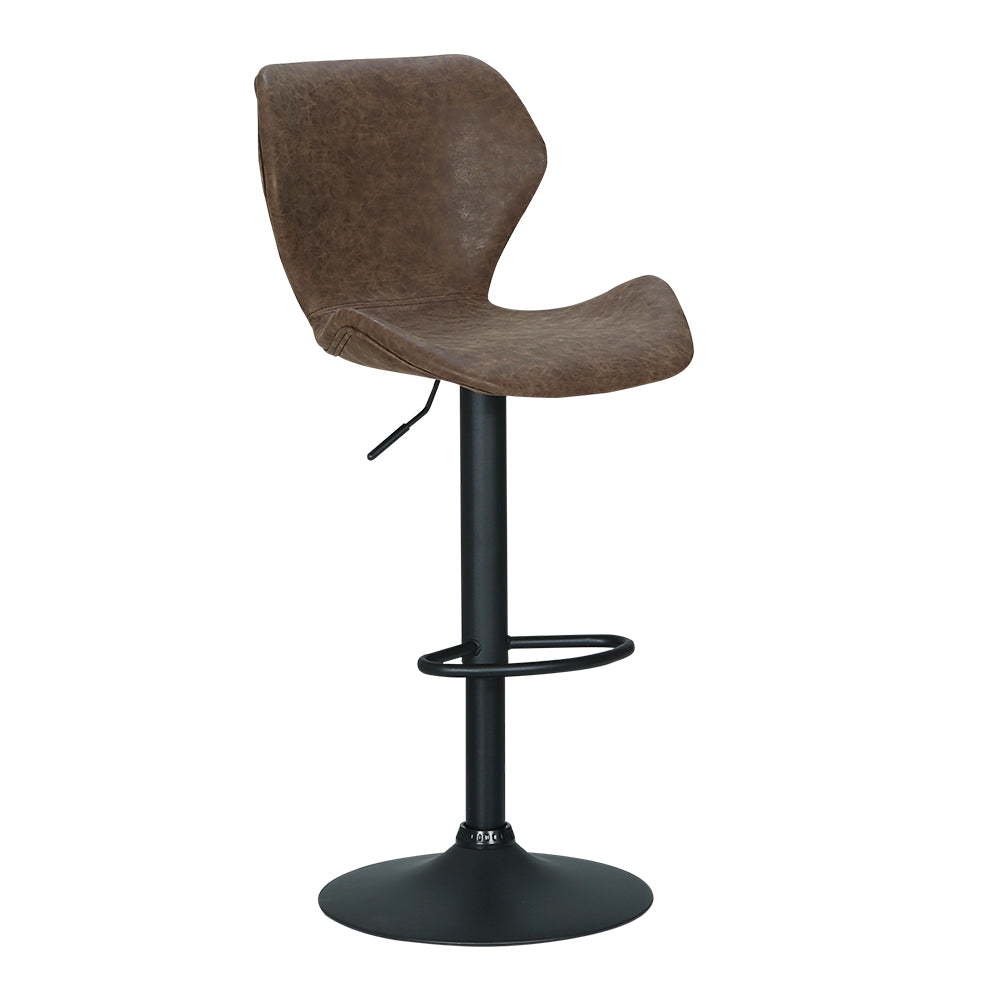 Artiss Set of 2 Bar Stools Kitchen Stool Chairs Metal Barstool Swivel Brown Frawley Artiss