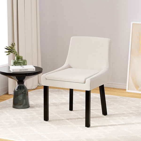 Artiss Dining Chairs Kitchen Cafe Chairs Corduroy Upholstered Beige Set of 2 Artiss