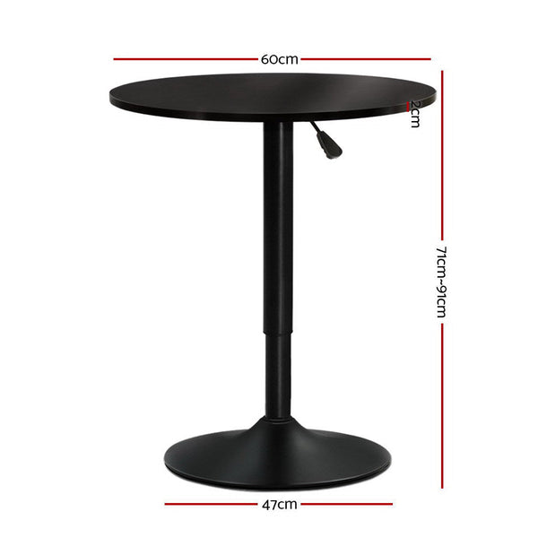Artiss Bar Table Kitchen Tables Swivel Round Metal Black Artiss