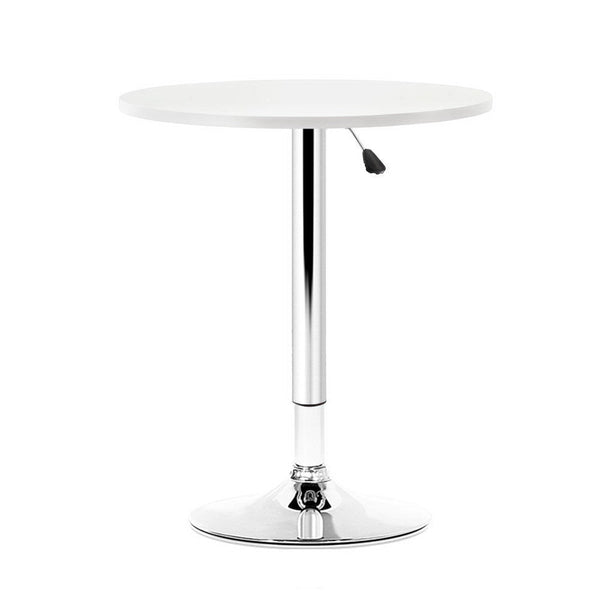 Artiss Bar Table Kitchen Tables Swivel Round Metal White Artiss