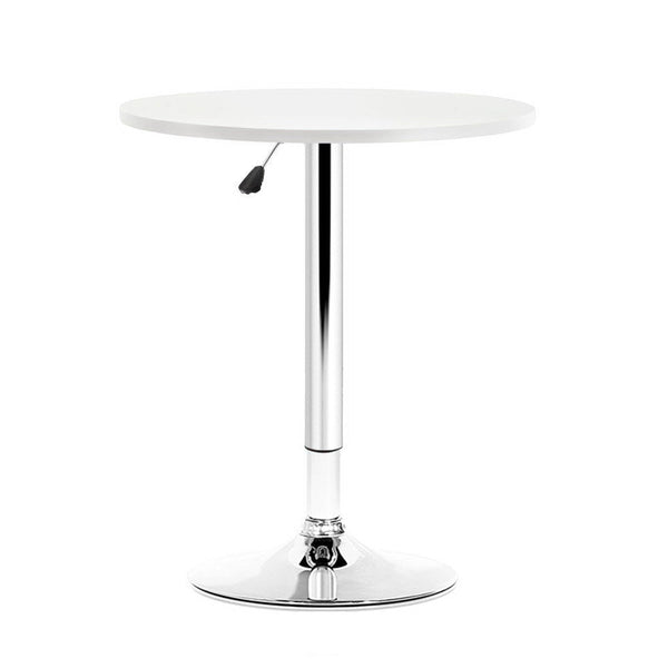 Artiss Bar Table Kitchen Tables Swivel Round Metal White Artiss