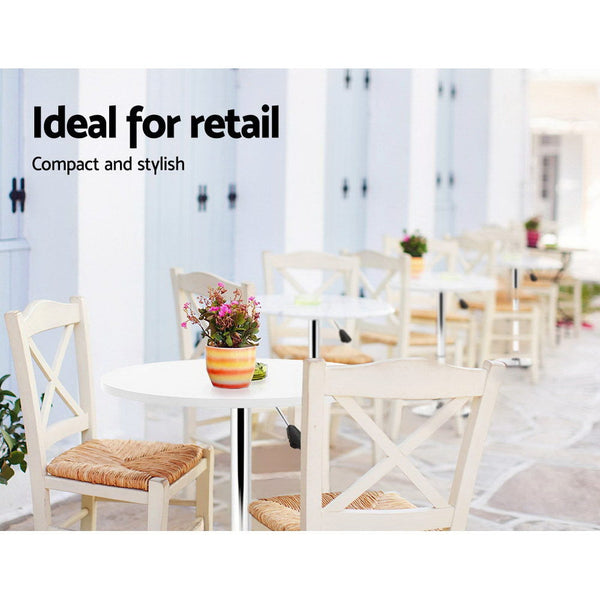 Artiss Bar Table Kitchen Tables Swivel Round Metal White Artiss