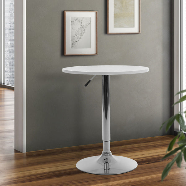 Artiss Bar Table Kitchen Tables Swivel Round Metal White Artiss