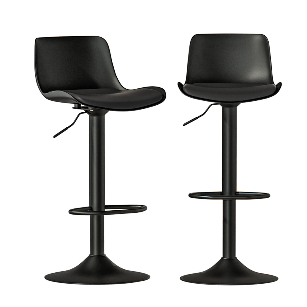 Artiss Bar Stools Kitchen Swivel Gas Lift Stool Leather Dining Chairs Black x2 Artiss