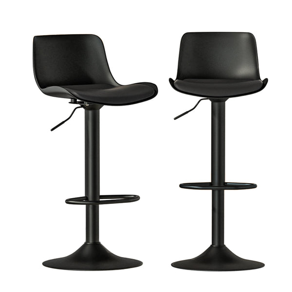 Artiss Bar Stools Kitchen Swivel Gas Lift Stool Leather Dining Chairs Black x2 Artiss