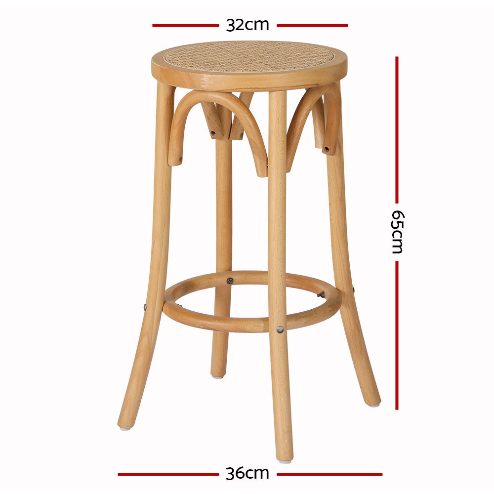 Artiss Bar Stools Wooden Stool Counter Chair Kitchen Barstools Rattan Seat Artiss