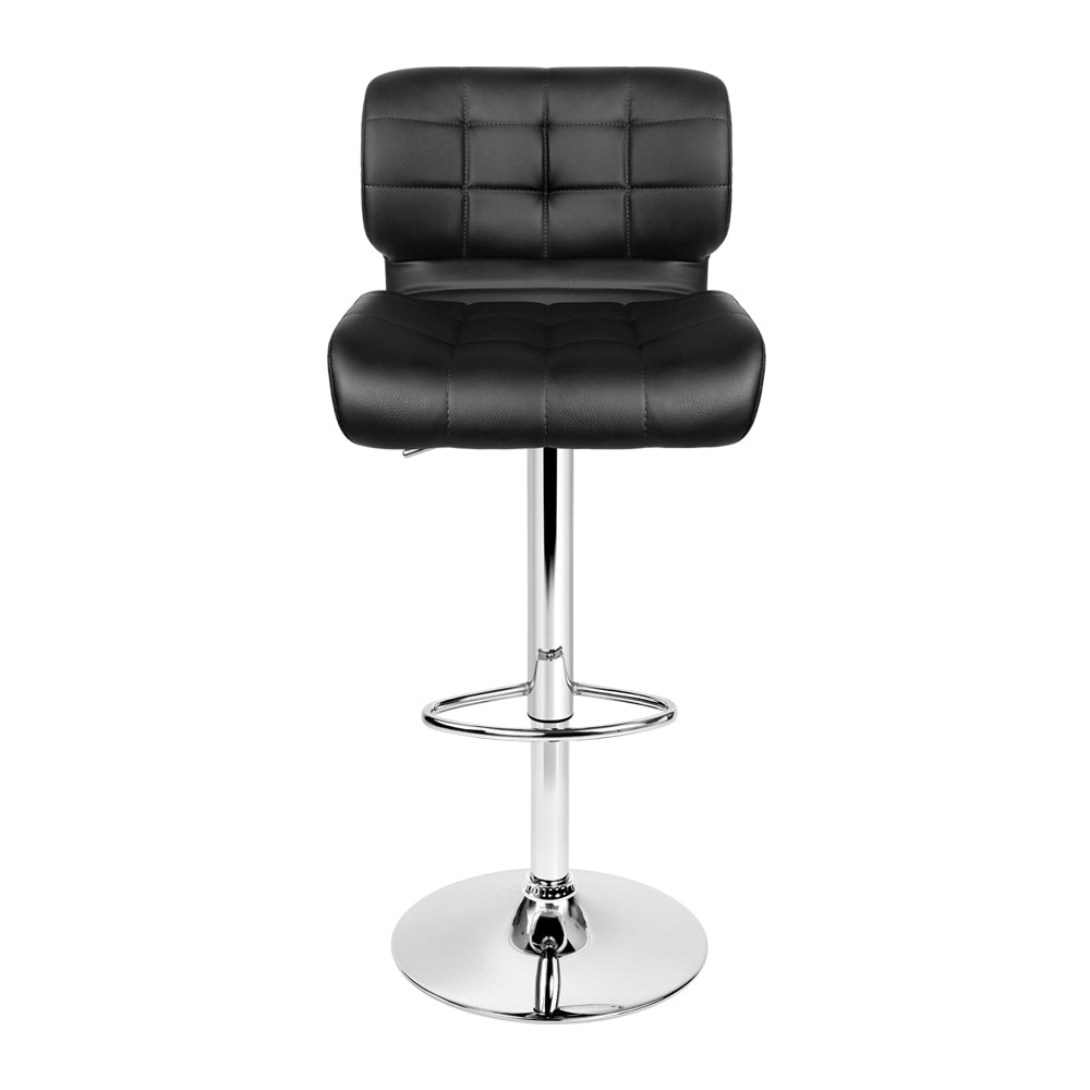 Artiss Set of 2 PU Leather Gas Lift Bar Stools - Black Artiss
