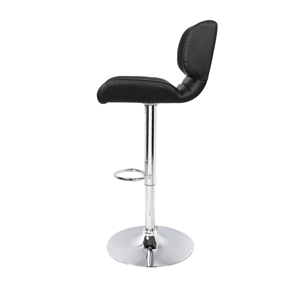 Artiss Set of 2 PU Leather Gas Lift Bar Stools - Black Artiss