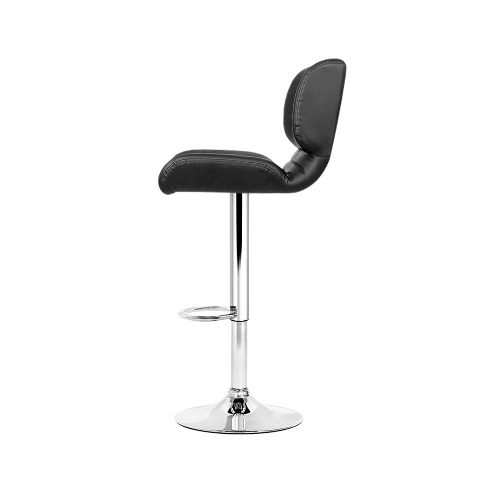 Artiss Set of 4 PU Leather Gas Lift Bar Stools - Black and Chrome Artiss