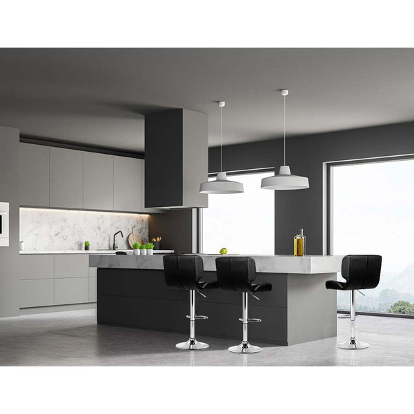 Artiss Set of 4 PU Leather Gas Lift Bar Stools - Black and Chrome Artiss