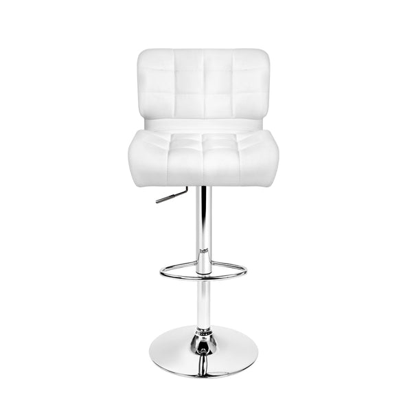 Artiss Set of 2 PU Leather Gas Lift Bar Stools - White Artiss