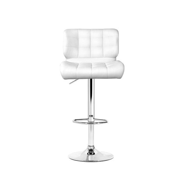 Artiss Set of 4 PU Leather Gas Lift Bar Stools - White and Chrome Artiss