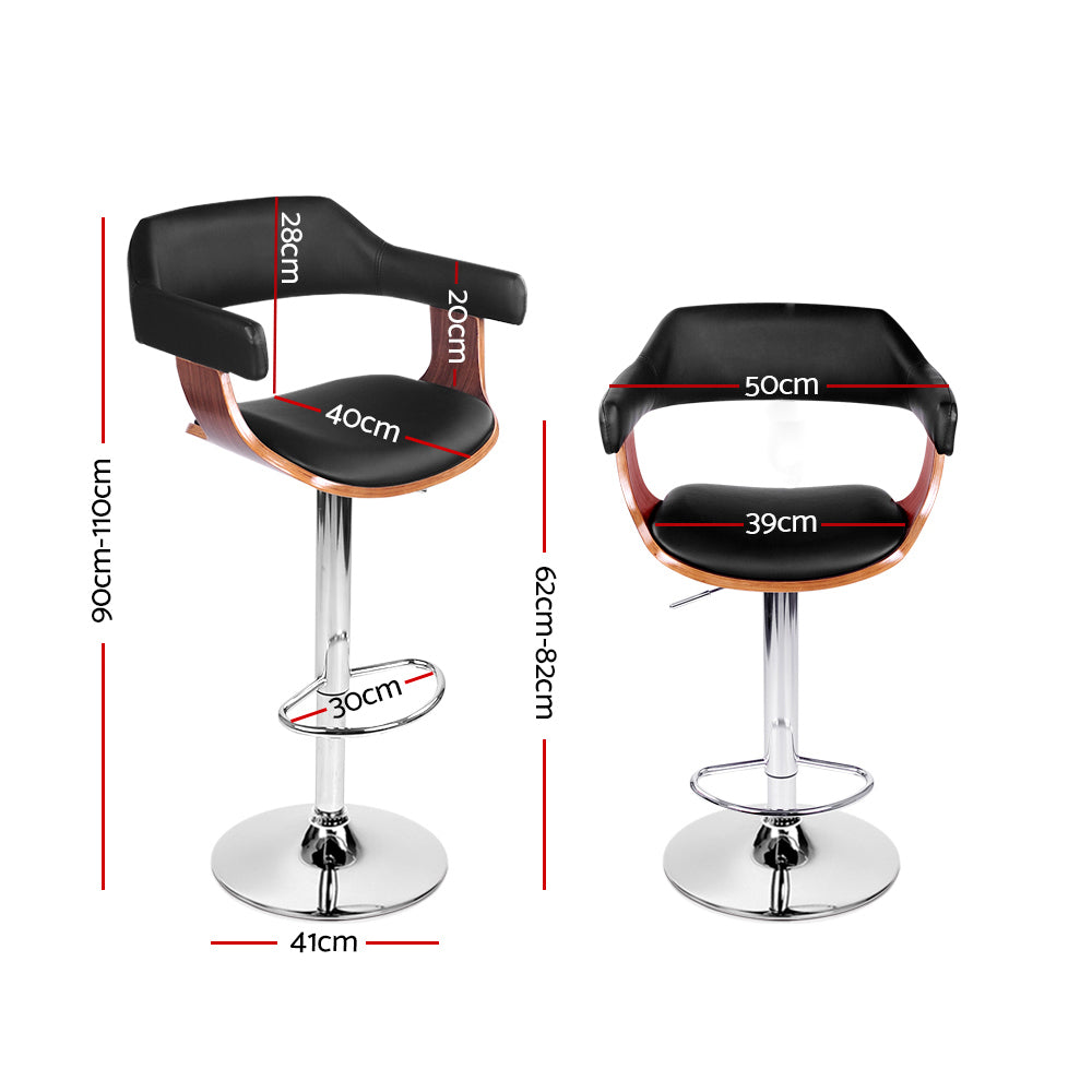 Artiss Wooden Bar Stool - Black Artiss