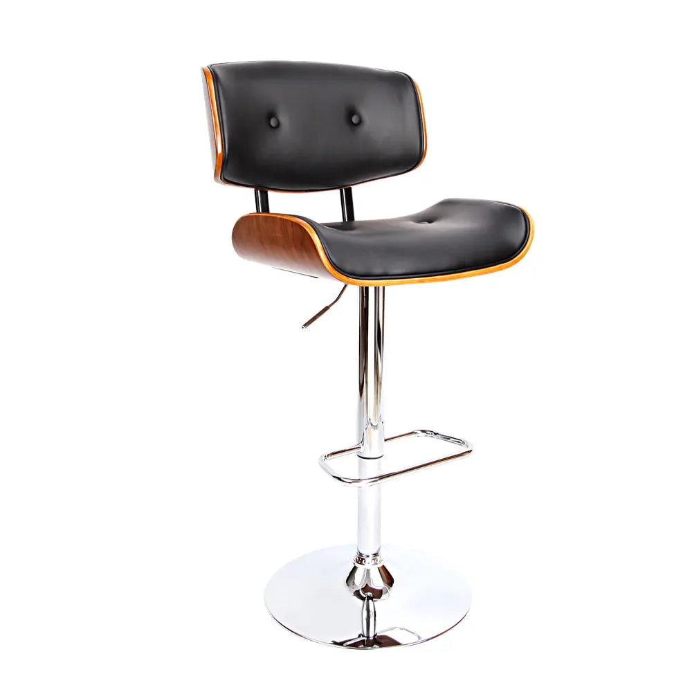 Artiss Wooden Gas Lift  Bar Stools - Black Artiss