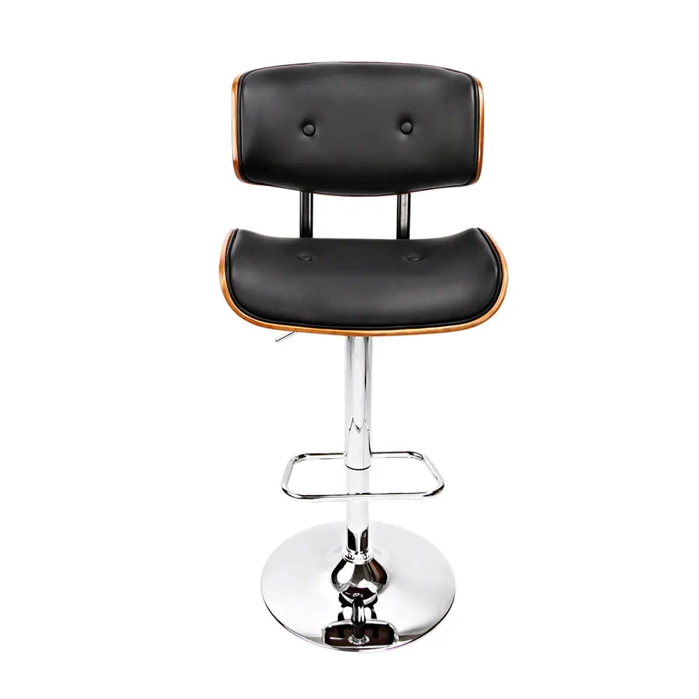 Artiss Wooden Gas Lift  Bar Stools - Black Artiss