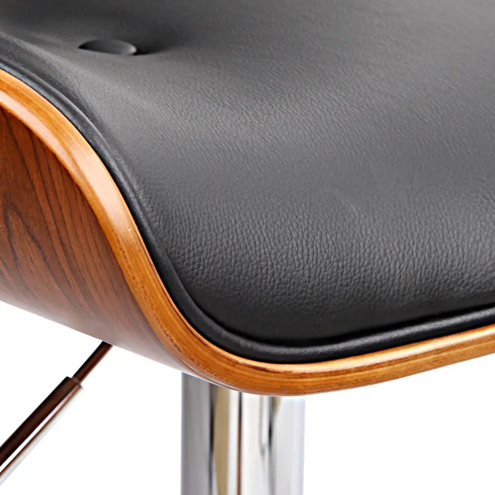 Artiss Wooden Gas Lift  Bar Stools - Black Artiss
