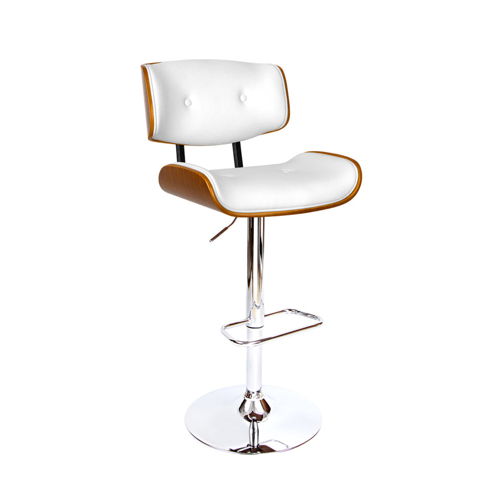Artiss Wooden Gas Lift  Bar Stools - White Artiss