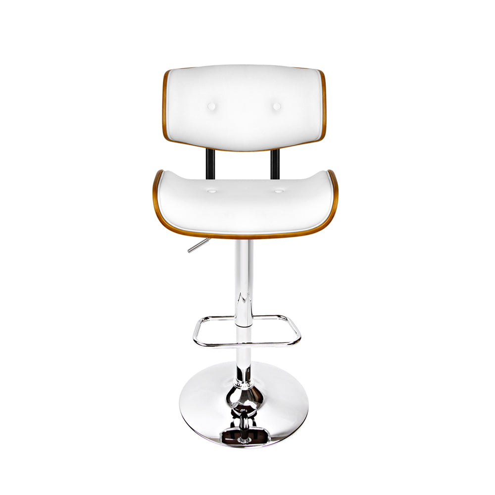 Artiss Wooden Gas Lift  Bar Stools - White Artiss