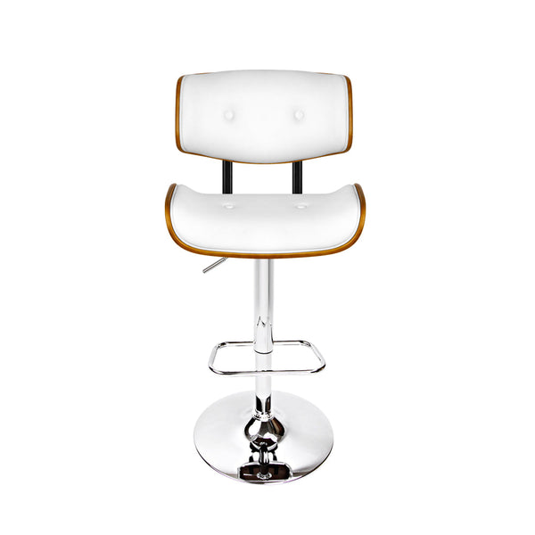 Artiss Wooden Gas Lift  Bar Stools - White Artiss