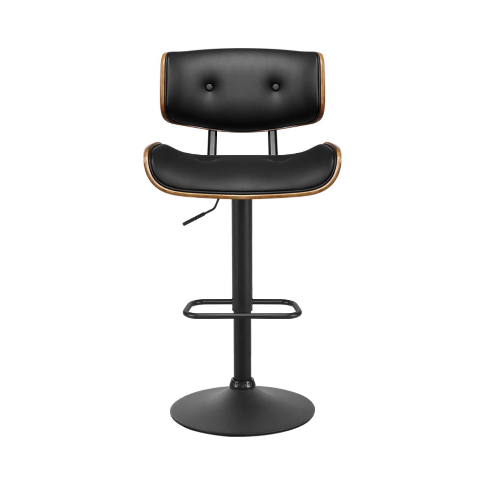Artiss Set of 4 Kitchen Bar Stools Gas Lift Stool Chairs Swivel Barstool Leather Black Artiss