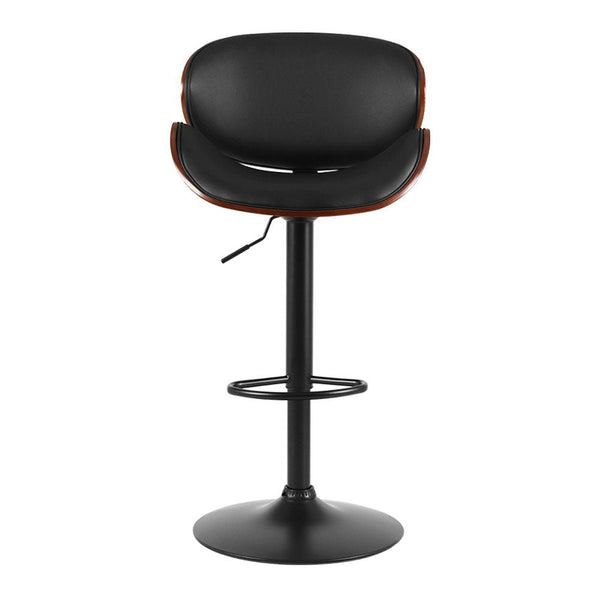 Artiss Kitchen Bar Stools Swivel Gas Lift Wooden Stool Metal Black Barstools Artiss