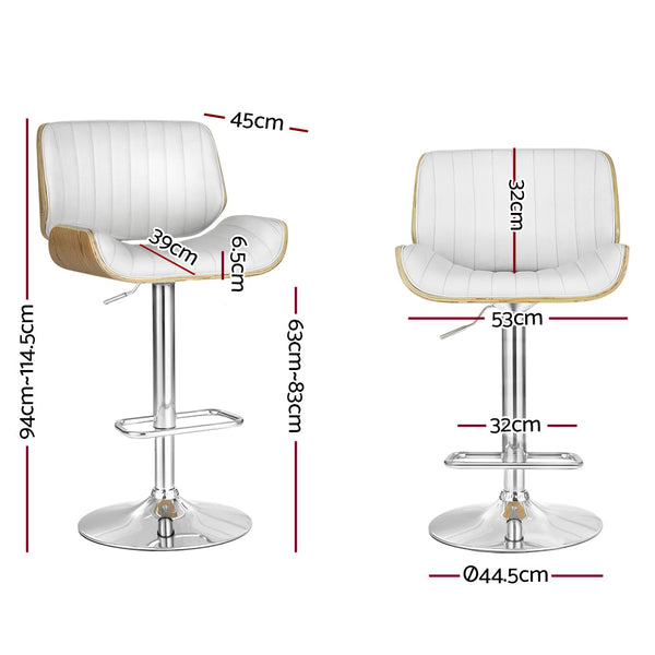 Artiss Bar Stools Kitchen Stool Chairs Metal Barstool Dining Chair Swivel White Artiss